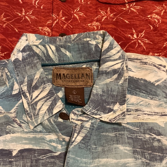 GUC MAGELLAN Sportswear Fishing Shirt Tropical Print Bundle of 2 Men’s Size L - Picture 3 of 12